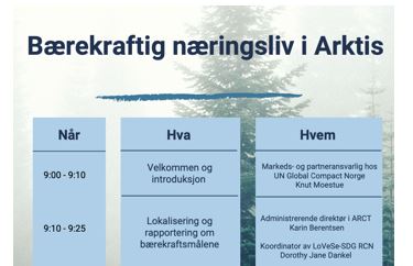 UN Global Compact Arctic Platform – ARCT workshop